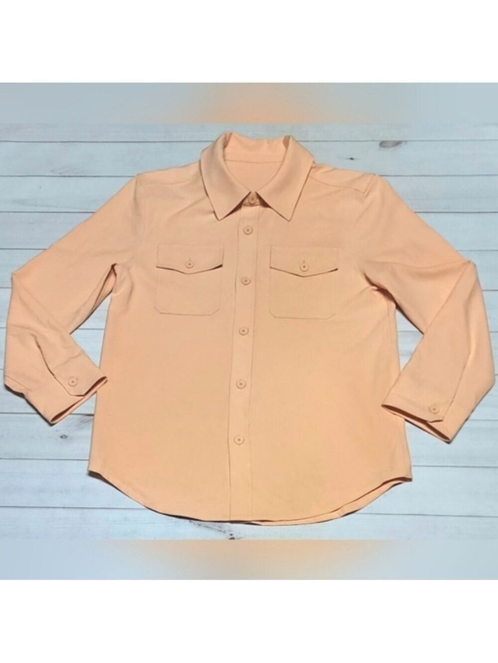 Women's Peach Button Shacket Large - New Without Tags